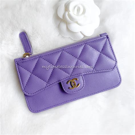 chanel classic card holder purple|chanel classic flap card holder.